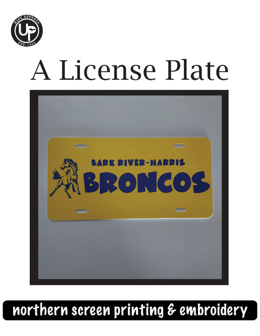 A Bark River Harris License Plate